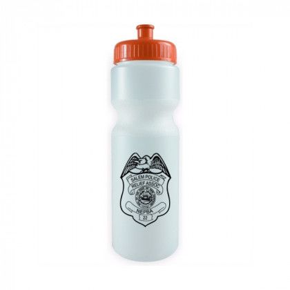 Frost with Orange Lid 28 oz. Sports Bottle - BPA Free | Promotional Bike Bottles